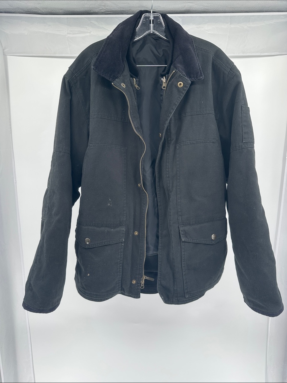 Timberland Black Corduroy-Collar Field Jacket w/Zip Out Liner